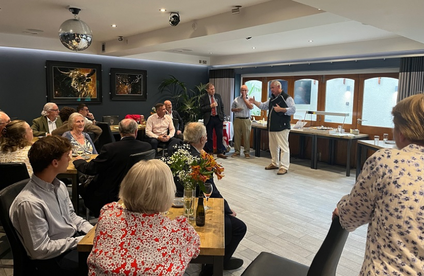 Sir Geoffrey Cox KC MP speaking at a recent event